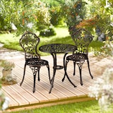 thumbnail of Relaxdays Balkonmöbel Set, 3-teilig, Balkontisch mit 2 Stühlen, verziert, Aluminium, Bistrotisch HxD: 65x60 cm, bronze