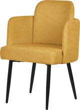 thumbnail of ML-Design Esszimmerstuhl Senf, Stoff, Armlehnen & Rattan-Optik Rückenlehne, Metallbeine, ergonomischer Polsterstuhl Esszimmer Küche