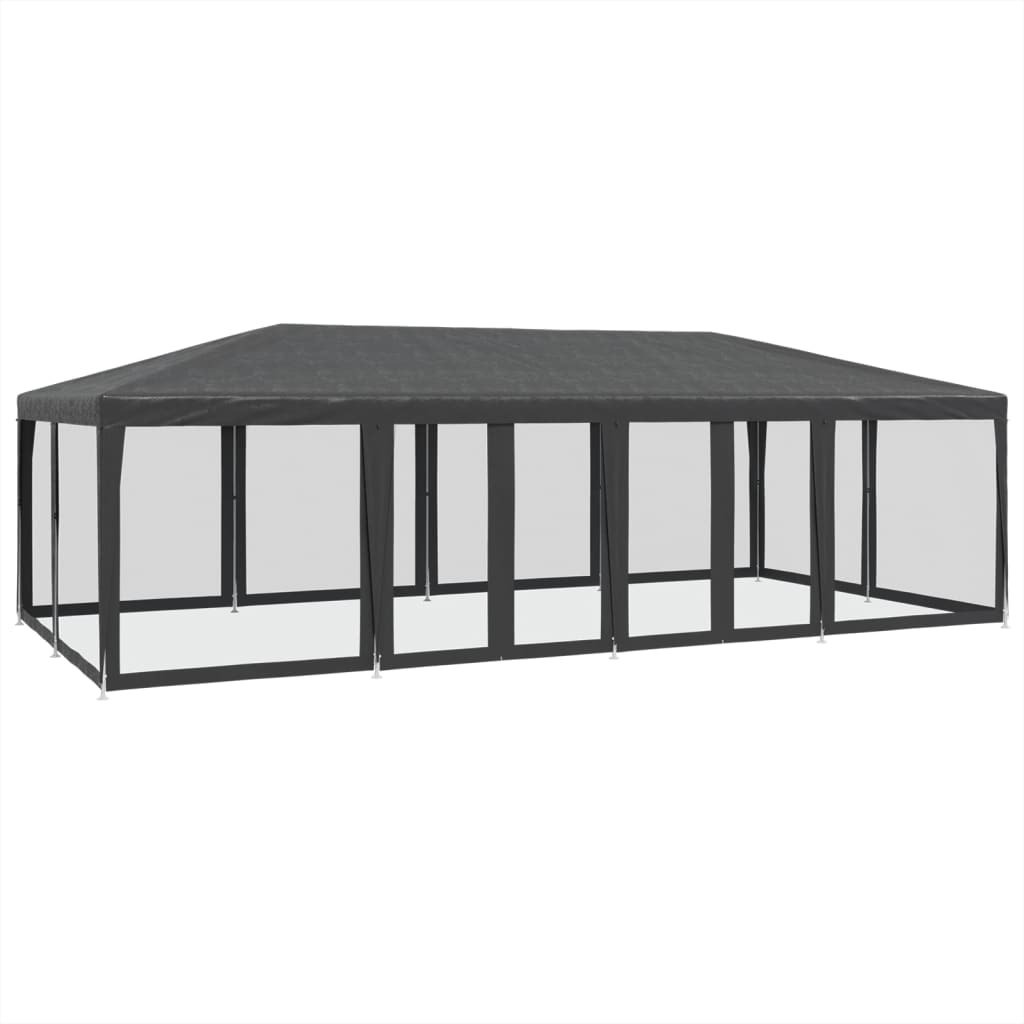 Tente de fête avec 12 parois latérales maille anthracite 8x4 m Modèle AbriEternel 390