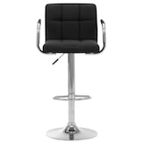 thumbnail of Décoshop26 - Taburete de bar x1 Silla alta con respaldo y reposabrazos en tela negra estructura de acero DEC029325