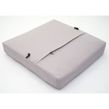 thumbnail of 2er-Set Poly-Rattan Hocker HWC-G16, Gartenhocker Sitzhocker, Gastronomie ~ schwarz, Kissen hellgrau