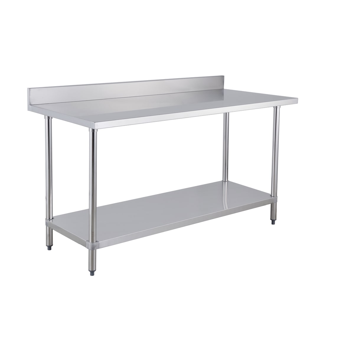 METRO Professional Werktafel GWTS4147B, roestvrij staal, 140 x 70 x 85 cm, met achterwand