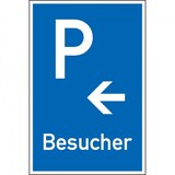 thumbnail of Schild I Parkplatzschild Besucher mit Pfeil links, Kunststoff, 250x400mm