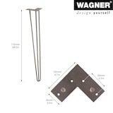thumbnail of WAGNER Möbelbein HAIRPIN LEG Retro - 12 x 12 x 71 cm, BAUSTAHL LOOK, eisen matt, Bein schräg & Anschraubplatte- 12827801