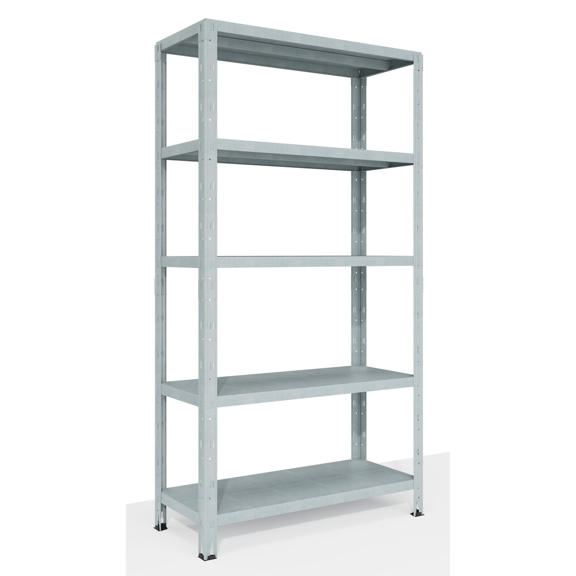 CROSSER Scaffalatura in Acciaio galvanizzato 100x40xH188 montaggio ad incastro, Zincato