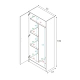 thumbnail of Dmora Armadio multiuso Charleston, Mobile portascope a 2 ante, Scarpiera con ripiani, Guardaroba portascope, cm73x37h180 cm, Rovere