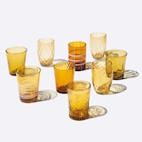 thumbnail of Zafferano Melting Pot Set van 6 glazen in één kleur - Amber - Handgeblazen glas, 32 cl - Handgemaakte bekers voor water en cocktails