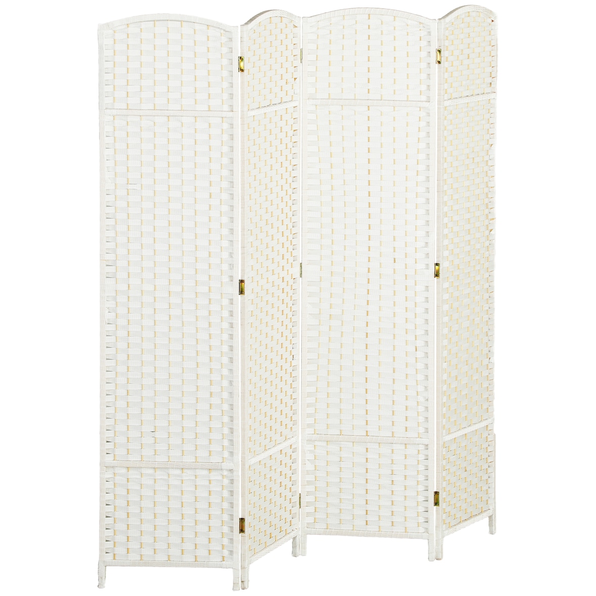 HOMCOM biombo de 4 paneles separador de ambientes plegable 160x170 cm biombo separador de ambientes para salón dormitorio oficina blanco