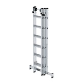 thumbnail of PROREGAL Sprossen-Mehrzweckleiter 3-teilig mit nivello®-Traverse und Wandlaufrollen 3x6 Sprossen