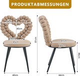 thumbnail of Esszimmerstuhl 2er Set Samt Camel mit herzförmigem Ausschnitt, Metallbeine schwarz gespritzt, komfortabel und stabil, schnelle Montage 44x54x81 cm