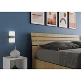 thumbnail of Doppelbett mit Stauraum und Hubfunktion (160 x 190 cm), schräges Kopfteil mit Lattenrost aus Ankel-Eiche