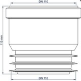 thumbnail of PoloPlast Übergangsrohr i./i. PKRI Polo-Kal NG DN 110/110