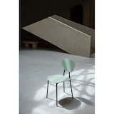 thumbnail of Silla verde de estilo contemporáneo con patas de metal negro - modelo LEA