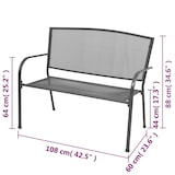 thumbnail of Helloshop26 - Tuinbank terrasmeubilair 108 x 60 x 88 cm staal en gaas antraciet 02_0011151