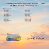 thumbnail of 12 Druckerpatronen kompatibel Brother LC-980, LC-1100 VAL Druckerpatronen TintenSet alle Farben von D&C