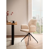 thumbnail of SalesFever Armlehnstuhl | 180° Drehfunktion | Bezug in Strukturstoff | Gestell Metall | B 59 x T 58 x H 88 cm | beige – schwarz