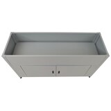 thumbnail of HWC-O85, floreira com canteiro elevado em metal, espaço de arrumação, metal 47kg 91x161x51cm ~ cinzento