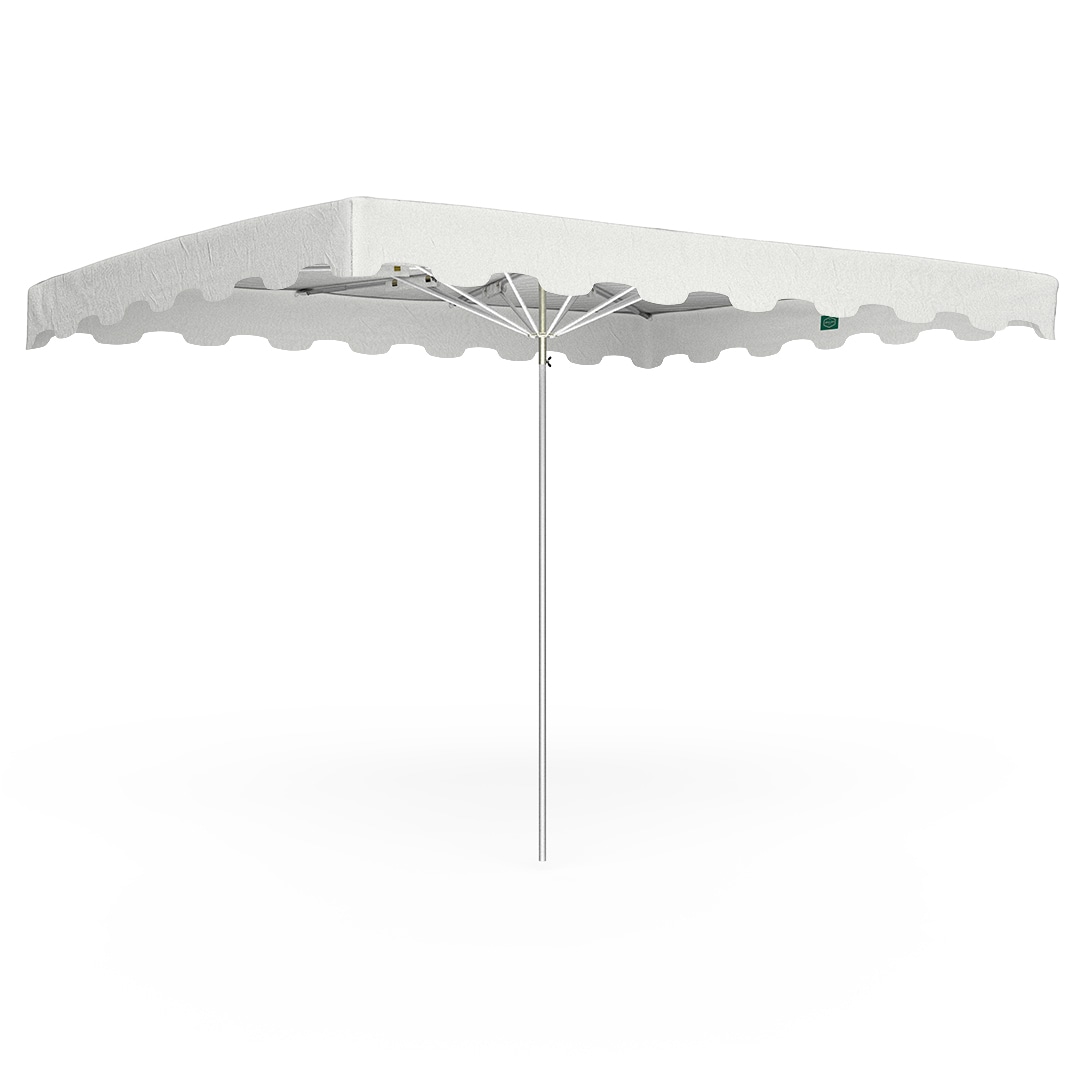 Parasol de marché forain 325x250cm Blanc - Armature  + Toile + Housse