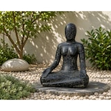 thumbnail of Figura yoga Loto decorativa jardín hormigón negro 80 cm escultura exterior zen terraza patio 70 kg