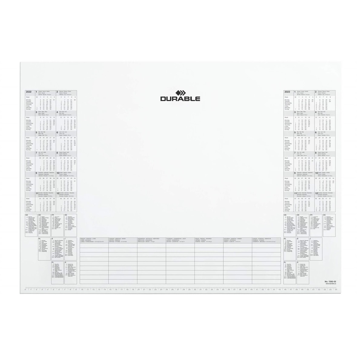 DURABLE Recharge 25 Feuillets Sous-Main Calendrier L59Xh42Cm