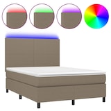 thumbnail of vidaXL Boxspringbett mit Matratze & LED Taupe 140x200 cm Stoff