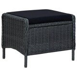 thumbnail of 2-tlg. Garten-Lounge-Set mit Auflagen Poly Rattan Dunkelgrau