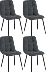 thumbnail of CHEFGASTRO 4er Set Esszimmerstuhl IOWA Cord HxBxT 84x45x55cm Schwarz Küchenstuhl
