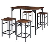 thumbnail of tectake Set tavolo da bar Edimburgo 4 + 1 - Legno industriale scuro, rustico - 404306