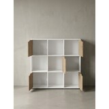 thumbnail of Standregal mit 9 Fächern, Weiß/Sonoma, Stauraum für Bücher/Dekoration. 89x29x91 cm | Kadima Design