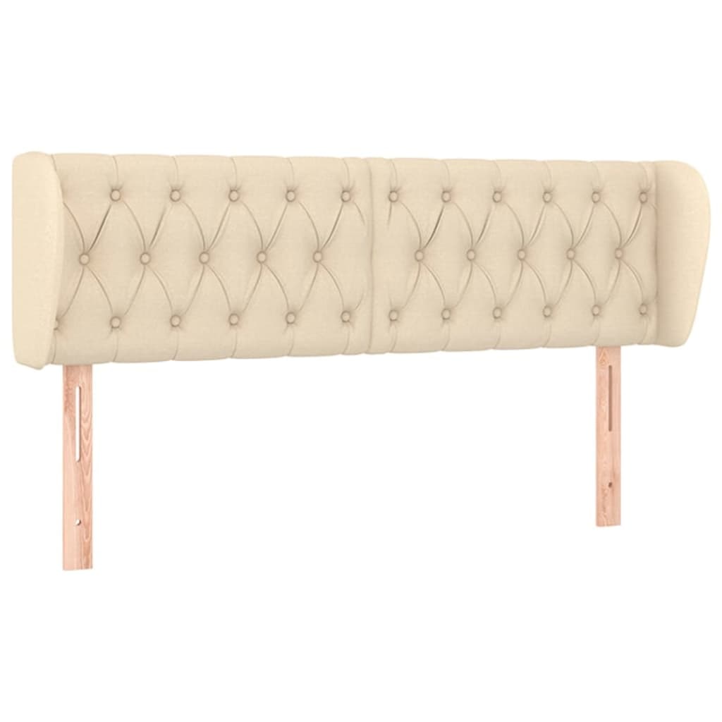 vidaXL Kopfteil mit Ohren Creme 147x23x78/88 cm Stoff