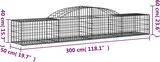 thumbnail of vidaXL Gabione mit Hochbogen 300x50x40/60 cm Verzinktes Eisen