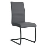 thumbnail of Möbilia Freischwinger-Stuhl 2er Set | Kunstleder | Freischwingergestell | B 42 x T 59 x H 97 cm | grau – schwarz | 21020059 | Serie STUHL