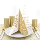 thumbnail of Airlaid Serviette Weihnachten Ilex in Gold , 40 x 40 cm, 50 Stück - APARTina