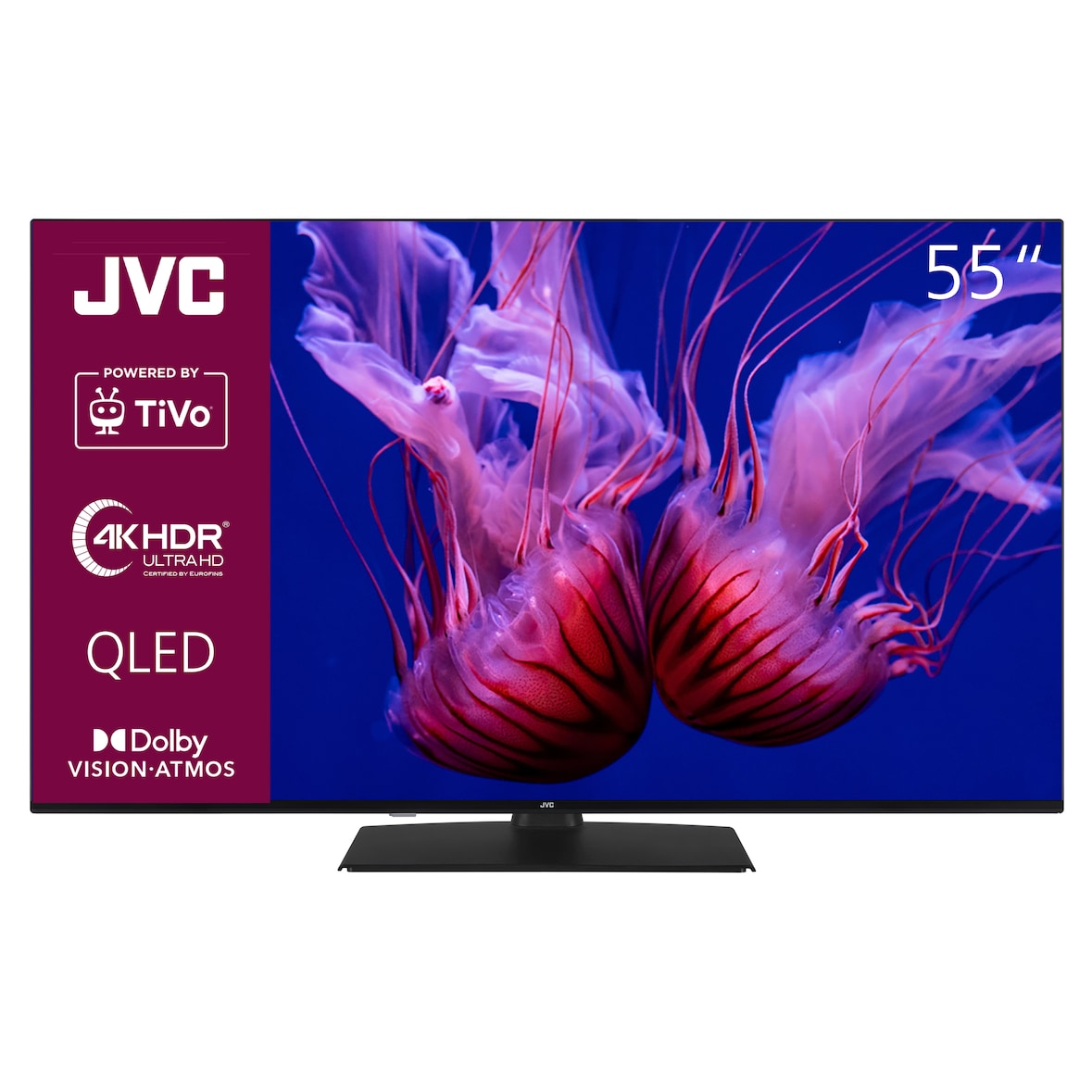 JVC 55 Zoll QLED Fernseher Smart TV (4K UHD, HDR Dolby Vision, Dolby Atmos, Triple Tuner, 6 Monate HD+)