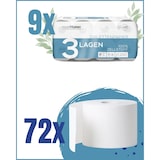 thumbnail of Toilettenpapier, 3-lagig, 72 Rollen x 250 Blatt, 100% Zellstoff, superweiches Klopapier, Großpackung für Gewerbe, Verpackung aus 60% PCR-Anteil