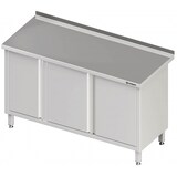 thumbnail of Stalgast Edelstahl Arbeitsschrank mit Flügeltüren, 700x700x850 mm, mit Aufkantung, verschweißt