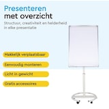 thumbnail of BRASQ Flipover Verrijdbaar - 70x100 cm - Verstelbaar Whiteboard - Incl. 25 vellen papier en access. - Uitschuifbare Armen - met Haken - Wit