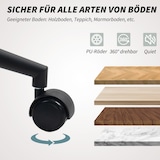 thumbnail of Bürostuhl Drehstuhl Stoff Samtoptik Beige 63x60x94 cm höhenverstellbar 49 bis 58 cm mit Wippfunktion 360 Grad und Rollen