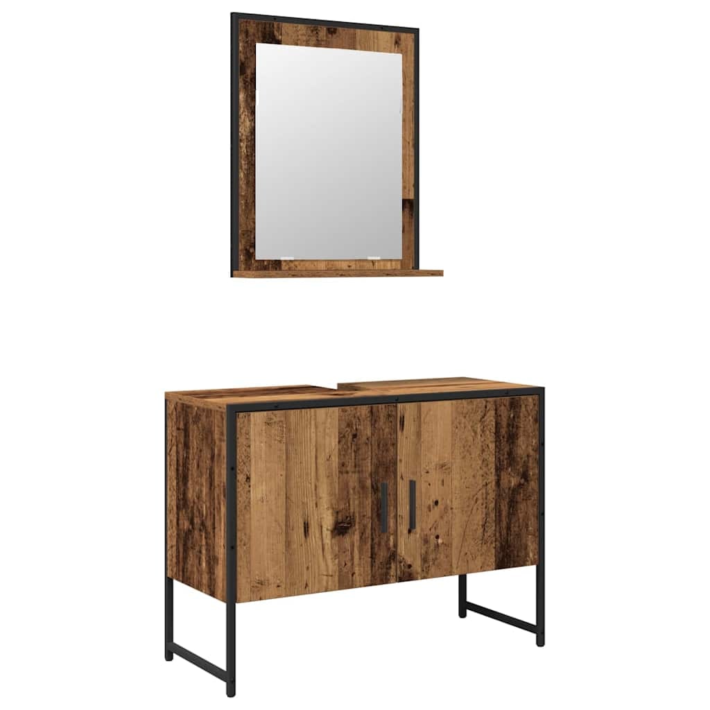 vidaXL Badezimmermöbel Set 2 pcs Braun 80 x 33 x 60 cm Holzwerkstoff