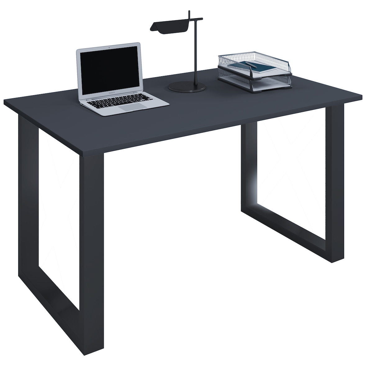 VCM Schreibtisch Lona Schwarz / Anthrazit H. 76 x B. 140 x T. 80 cm