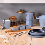 thumbnail of BERGNER - Set mit 3 Bratpfannen Ø18/20/24cm aus gepresstem Aluminium, rot, mit abnehmbarem Griff mit Stempel-Kaffeemaschine aus Borosilikatglas