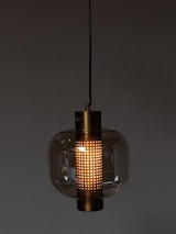thumbnail of Glas – Hängeleuchte TUBA – Grün und Gold