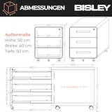 thumbnail of Bisley EasyRoll Rollcontainer mit 3 Schubladen, Container abschließbar aus Metall in schwarz - Rollwagen für's Büro als Schreibtisch Unterschrank,