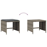 thumbnail of vidaXL Gartenhocker mit Kissen 4 Stk. Grau 41x41x36 cm Poly Rattan