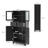 thumbnail of COSTWAY Badkamermeubel met 2 laden en 4 deuren, badkamermeubel met verstelbare planken (zwart)