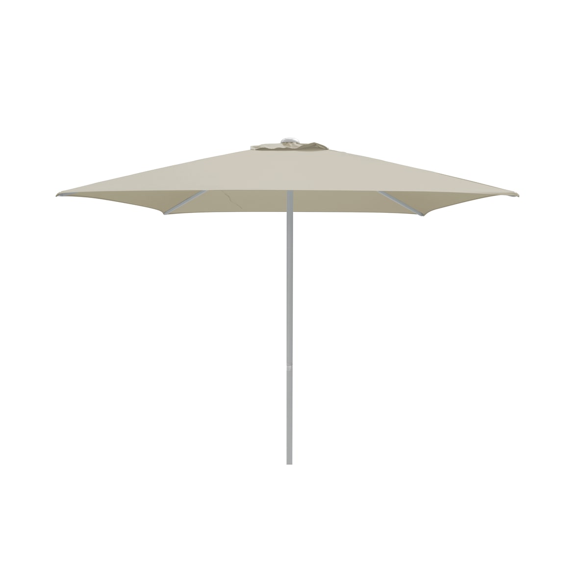 METRO PROFESSIONAL Parasol Push-up, aluminium / polyester, 2 x 2 m, avec traitement Teflon, protection UV50+, hydrofuge, humus/ gris