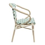 thumbnail of Fauteuil de terrasse bistrot parisien en aluminium et rotin vert foncé