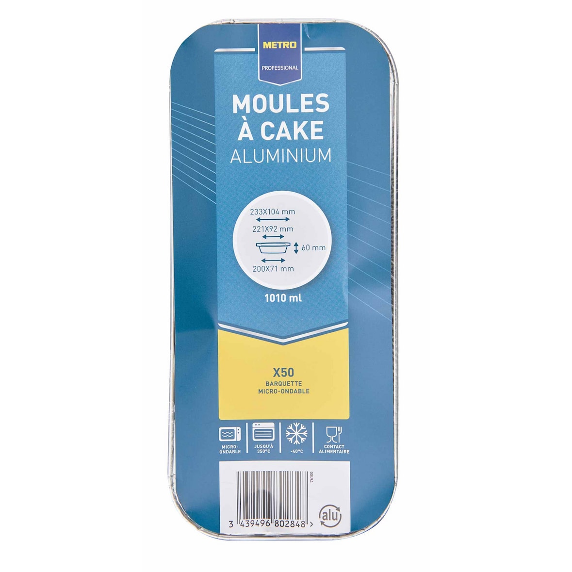 METRO Professional Moule à cake en aluminium 233x104x60 mm x 50