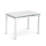 thumbnail of Baud - Ausziehbarer Tisch (110/170 x 75 cm) aus weißem gehärtetem Glas
