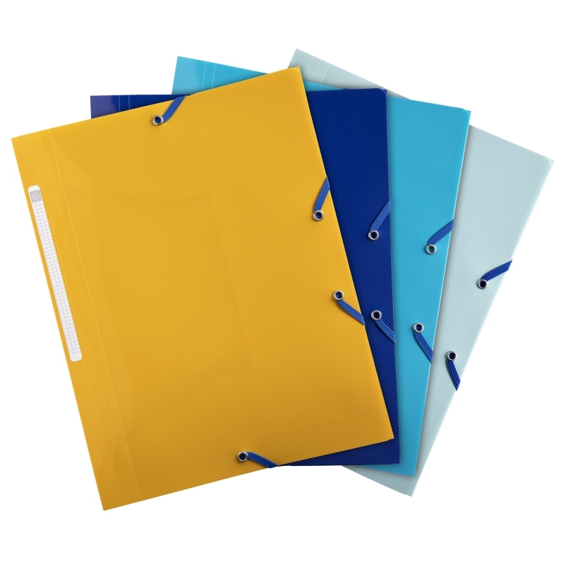 Lot de 24 Chemise à élastique 3 rabats BEE BLUE polypro recyclé, coloris assortis (4)